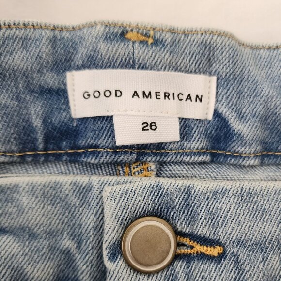 NWT Good American Flare Leg  Jeans sz 26 Light Wash Denim With Flat-Tummy Tech - Picture 12 of 14